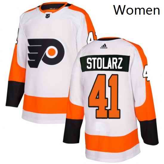 Womens Adidas Philadelphia Flyers 41 Anthony Stolarz Authentic White Away NHL Jersey